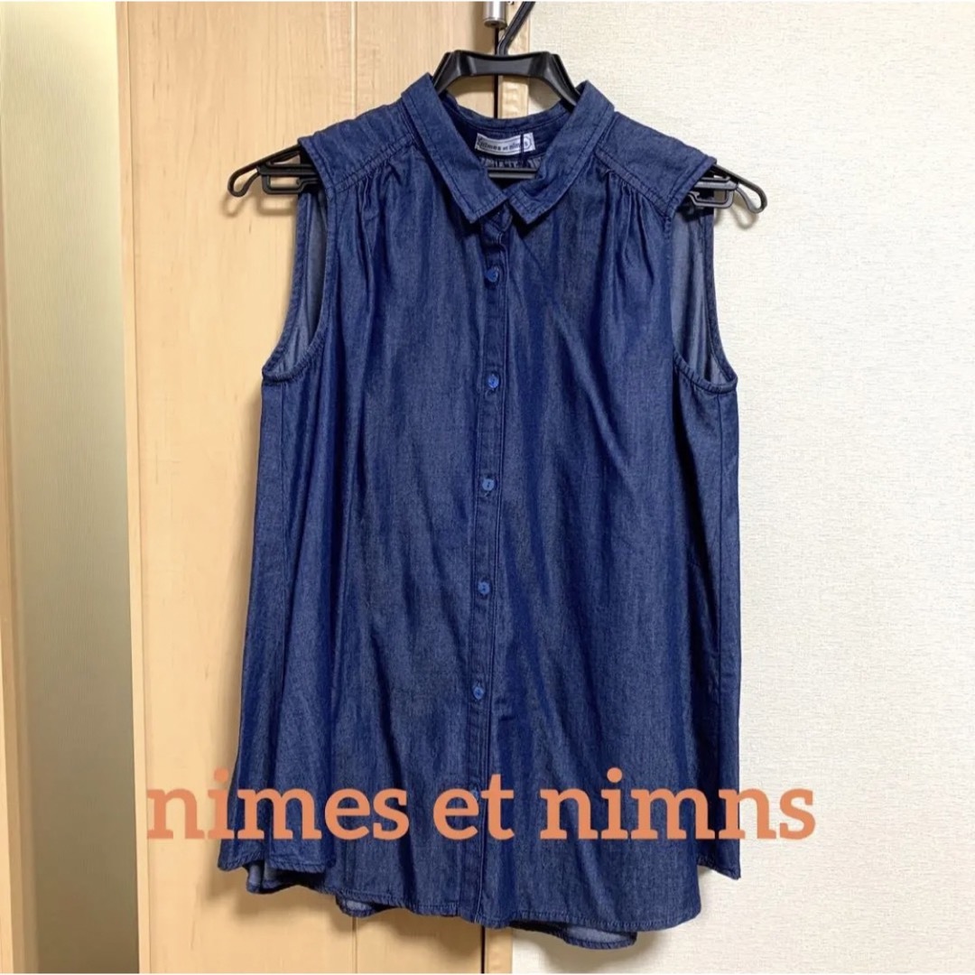 nimes et nimes(ニームエニーム)の《新品未使用》nimes et nimes デニムノースリーブシャツ レディースのトップス(シャツ/ブラウス(半袖/袖なし))の商品写真