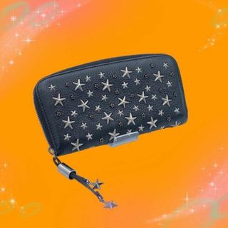 美品》 ジミーチュウ スタースタッズ 長財布 ブラック系-