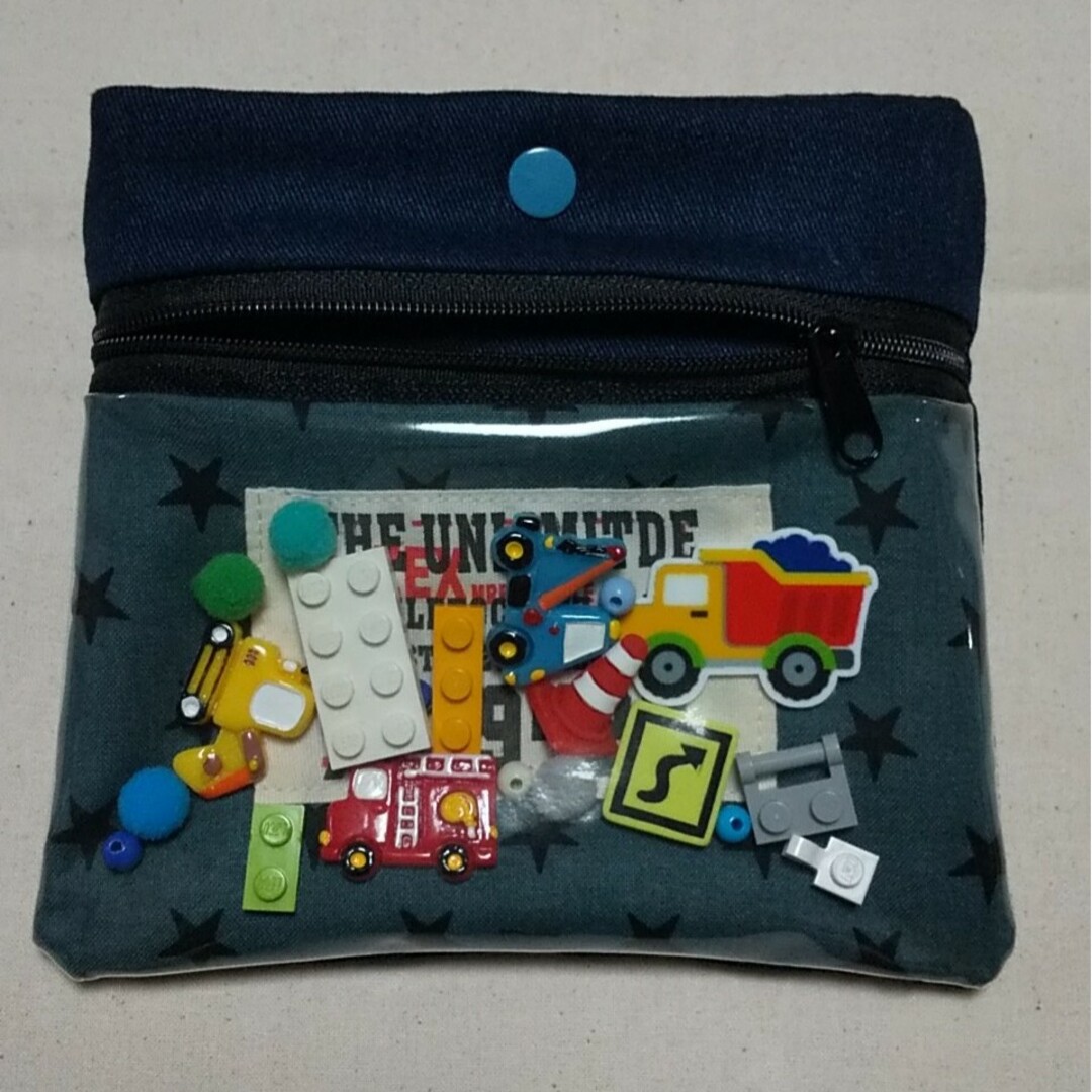働く車 シャカシャカ 移動 ポケット ポシェット ハンドメイド④-
