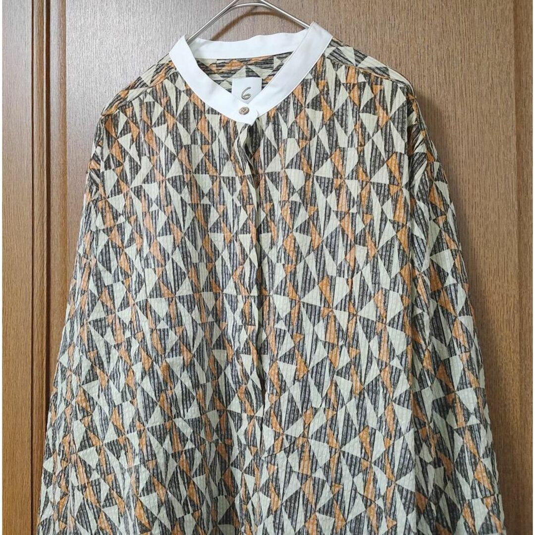 BEAUTY&YOUTH UNITED ARROWS(ビューティアンドユースユナイテッドアローズ)の＜6(ROKU)＞DIAMOND PRINT SHIRT/シャツ レディースのトップス(シャツ/ブラウス(長袖/七分))の商品写真