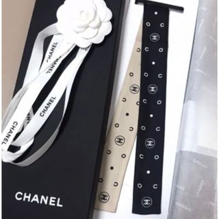 値引き - 新品 シャネル CHANEL 細スカーフ シルク ツイル ホワイト