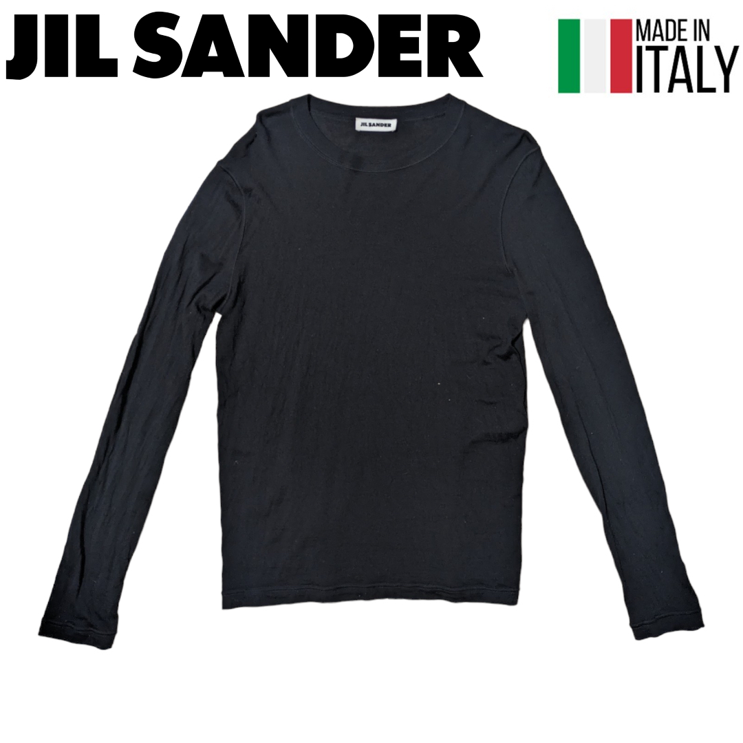 JIL SANDER ブラック クルーネック ニットセーター