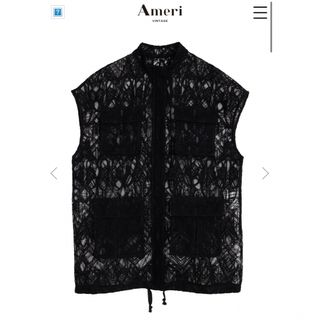 アメリヴィンテージ(Ameri VINTAGE)の【Ameri VINTAGE】LACE WORKPOCKET VEST ブラック(ベスト/ジレ)