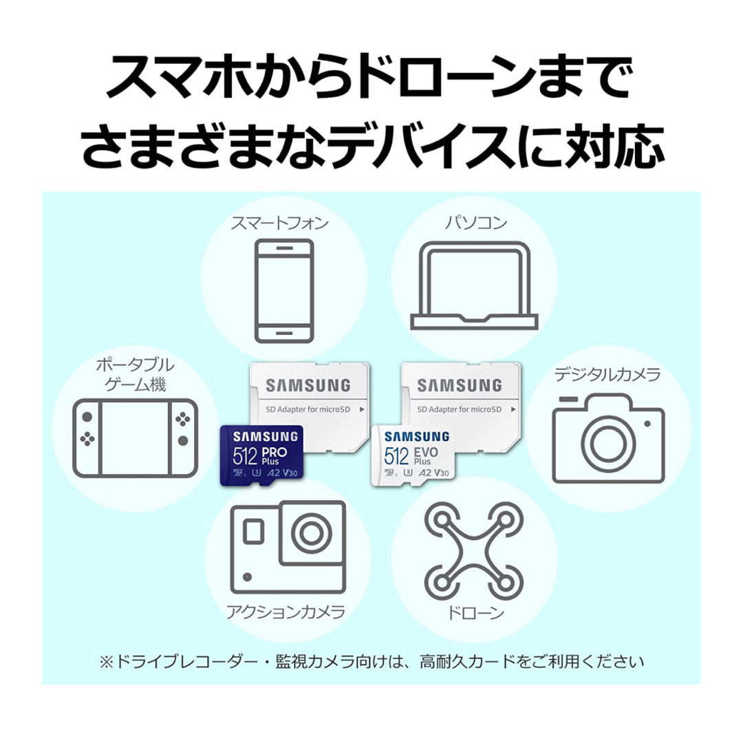 SAMSUNG(サムスン)のSamsung microSD 256GB EVO Plus microSDXC スマホ/家電/カメラのPC/タブレット(PC周辺機器)の商品写真