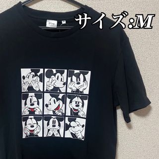 ディズニー(Disney)の【新品】ディズニー　ミッキーマウス　ミッキー　半袖　tシャツ   M 黒　メンズ(Tシャツ/カットソー(半袖/袖なし))