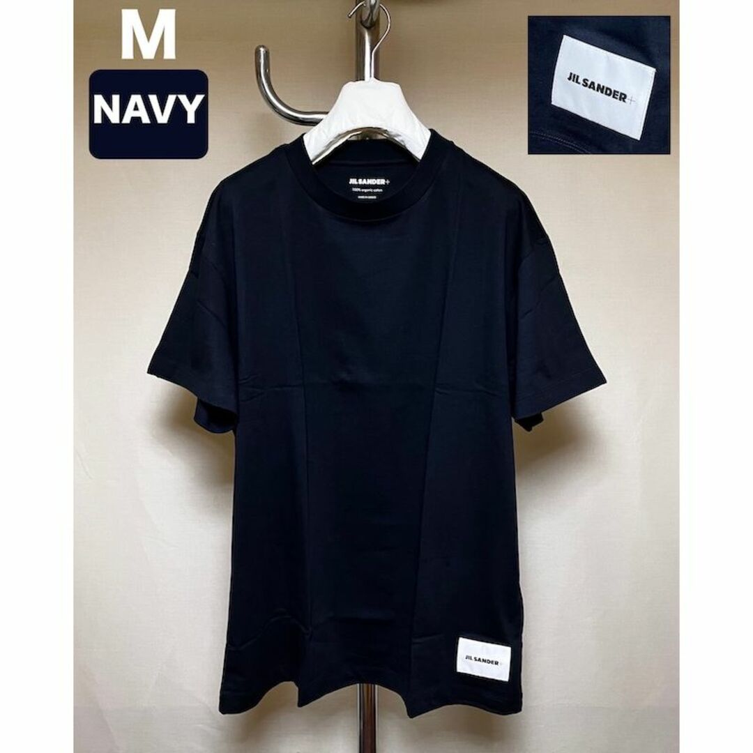 新品 M JIL SANDER 22aw パックTシャツ 紺 バラ 4582