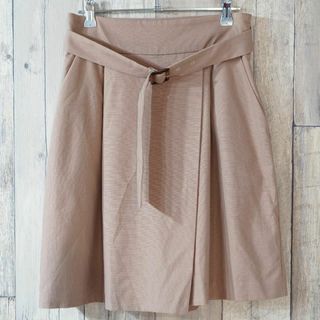 ユーバイスピックアンドスパン(U by SPICK&SPAN)のU by SPICK&SPAN リネン混キュロットパンツ 薄小豆色M(その他)