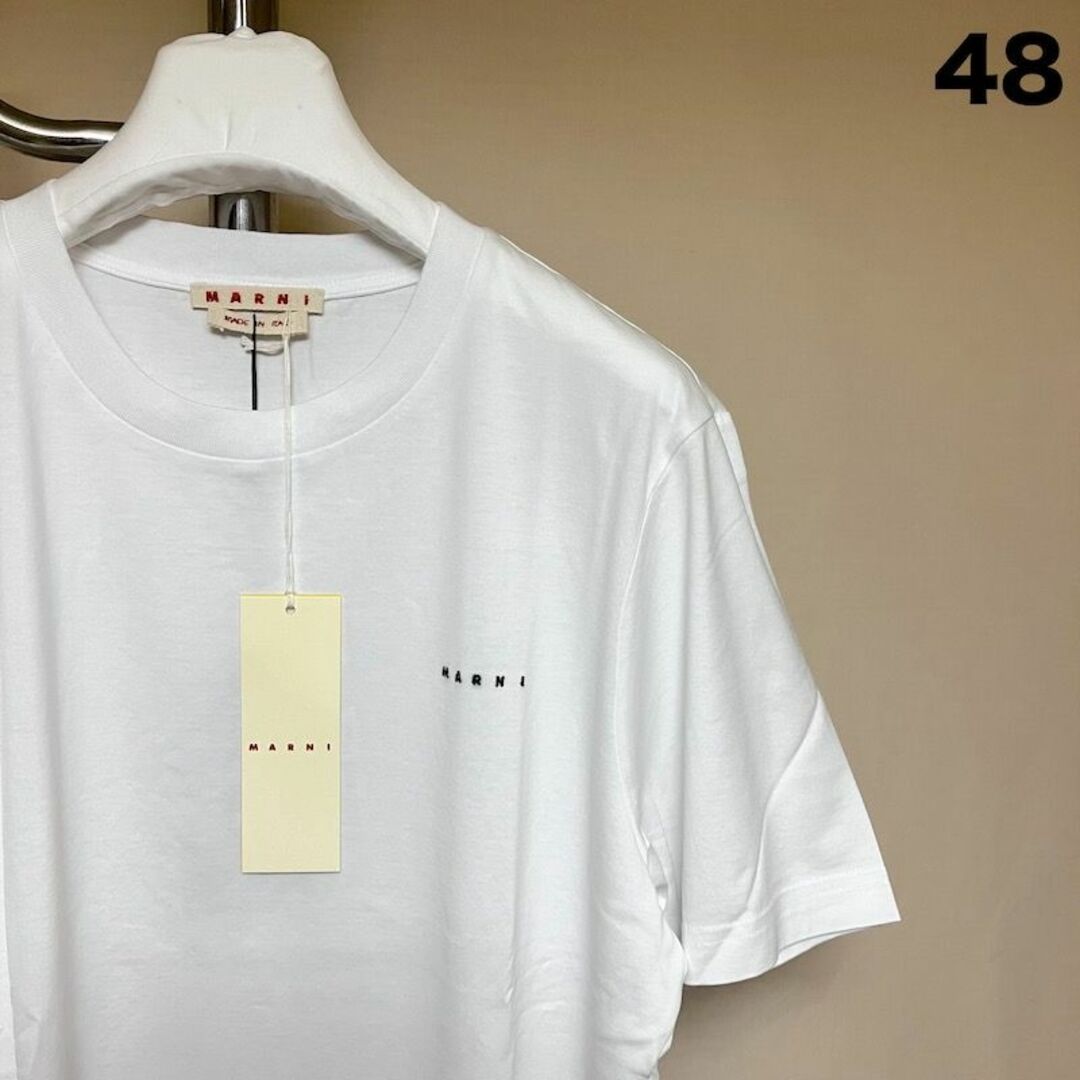 新品 48 22aw MARNI 胸ミニロゴ Tシャツ 白黒 4000