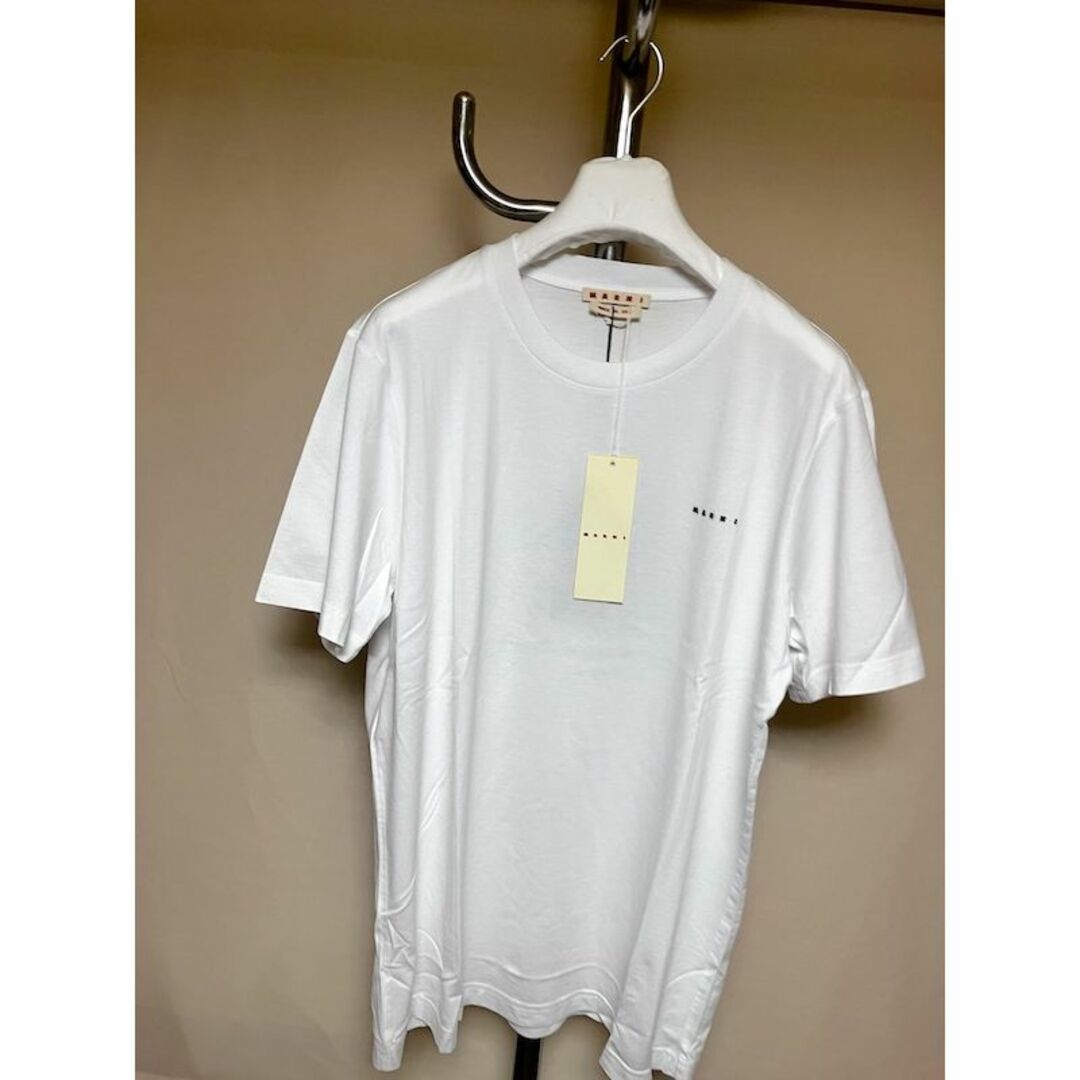 新品 48 22aw MARNI 胸ミニロゴ Tシャツ 白黒 4000