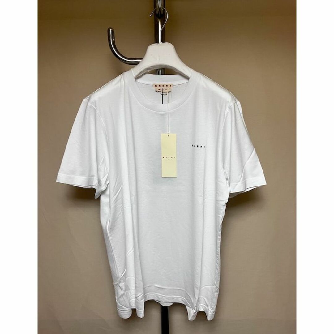 新品 48 22aw MARNI 胸ミニロゴ Tシャツ 白黒 4000