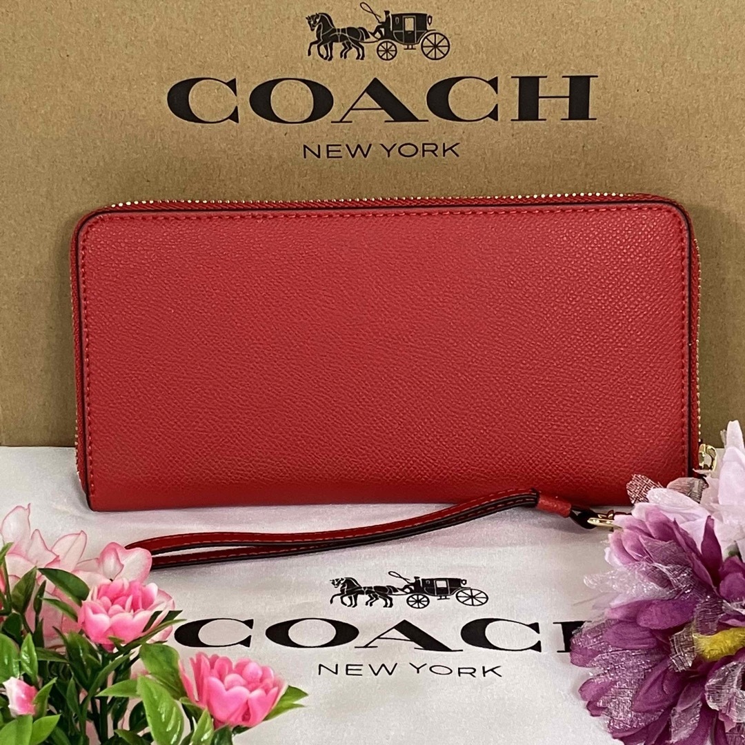 ビジネスバック 【新品未使用】COACH 長財布 財布 コーチ レッド 赤