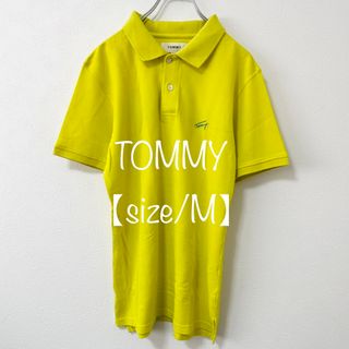 トミー(TOMMY)のTommy/トミー★半袖ポロシャツ★襟裏NYCロゴ★イエロー×ブルー/黄×青★M(ポロシャツ)