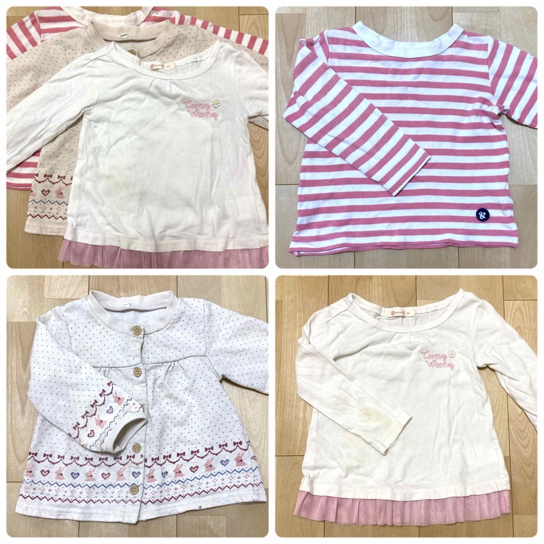 ampersand(アンパサンド)のAMPERSAND他 長袖Tシャツ 3枚セット 90 キッズ/ベビー/マタニティのキッズ服女の子用(90cm~)(Tシャツ/カットソー)の商品写真