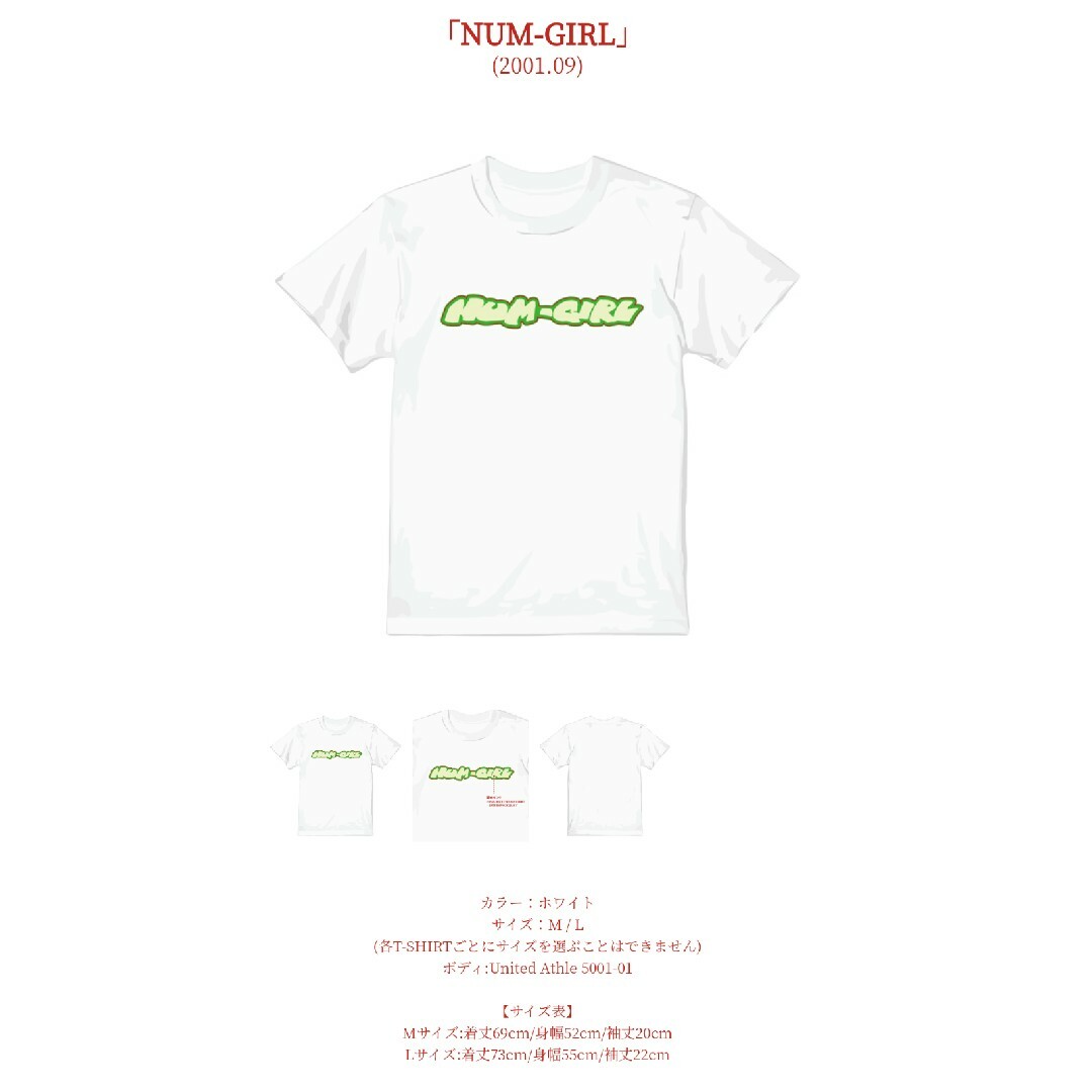 ナンバーガール　Ｔシャツ　Mサイズ 1