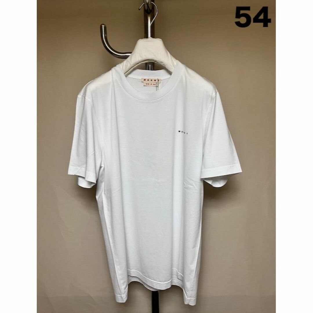 新品 54 22aw MARNI 胸ミニロゴ Tシャツ 白黒 4006