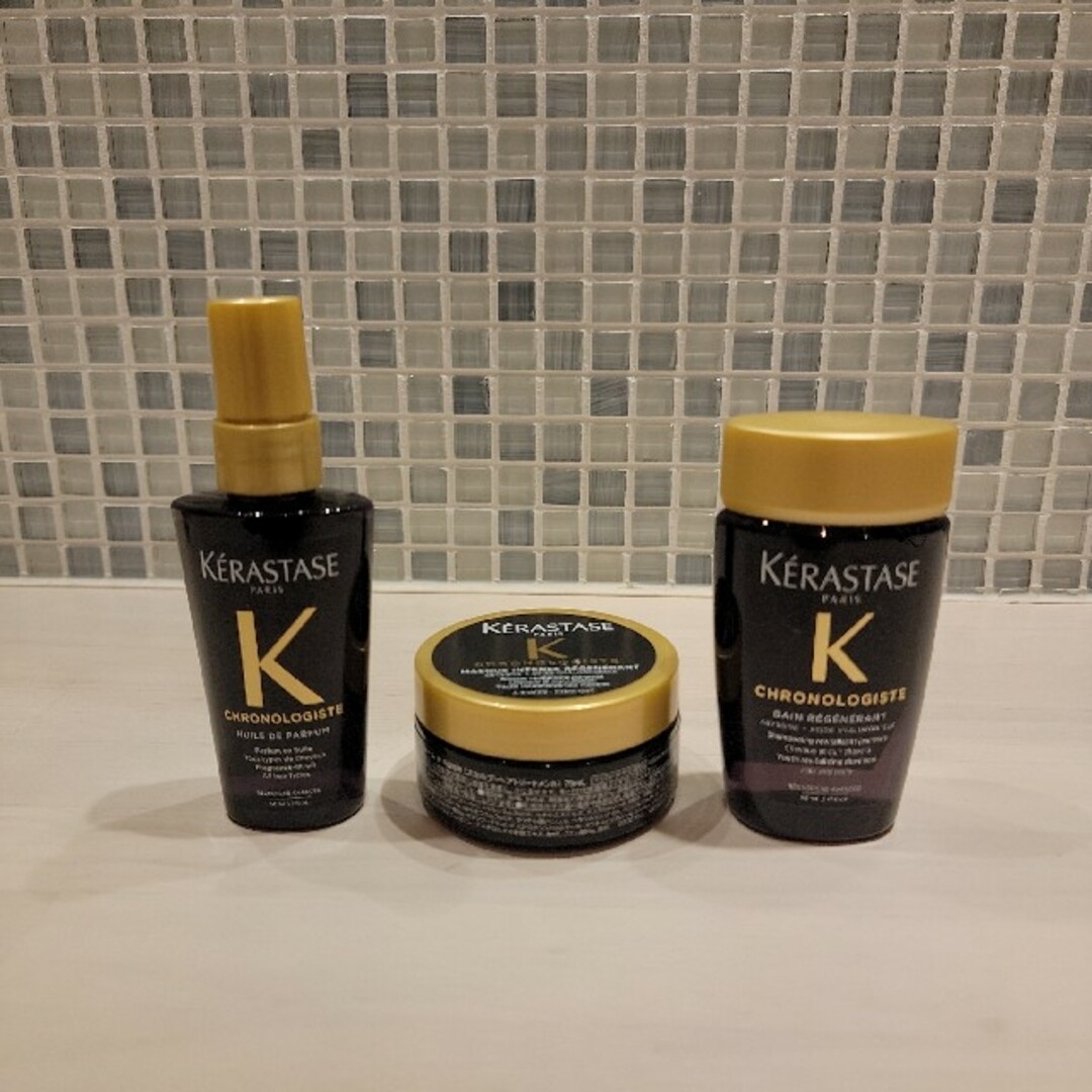 KERASTASE(ケラスターゼ)の新品未使用　ケラスターゼ クロノロジスト   トラベルサイズ　３点セット コスメ/美容のヘアケア/スタイリング(トリートメント)の商品写真