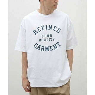ベーセーストック(B.C STOCK)の【ホワイト】カレッジロゴ Tシャツ "REFINED GARMENT"(Tシャツ/カットソー(半袖/袖なし))
