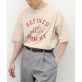 【ベージュ】カレッジロゴ Tシャツ "REFINED GARMENT"