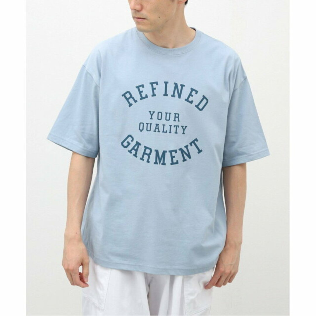 B.C STOCK(ベーセーストック)の【ブルー】カレッジロゴ Tシャツ "REFINED GARMENT" メンズのトップス(Tシャツ/カットソー(半袖/袖なし))の商品写真