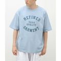 【ブルー】カレッジロゴ Tシャツ "REFINED GARMENT"