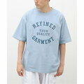 【ブルー】【M】カレッジロゴ Tシャツ "REFINED GARMENT"
