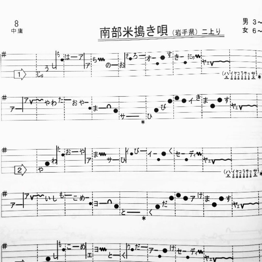 日本の民謡 五線譜「山茶花集(2)」～z4 楽譜/参考/指導/練習