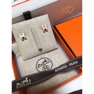 エルメス(Hermes)の専用です。Hermes  ミニポップh    ピアス　ホワイト　ローズゴールド(ピアス)