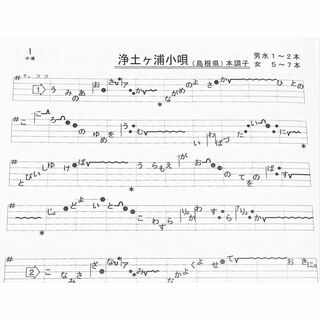日本の民謡　五線譜「山茶花集(2)」～z8 楽譜/参考/指導/練習/歌い方/稽古(尺八)