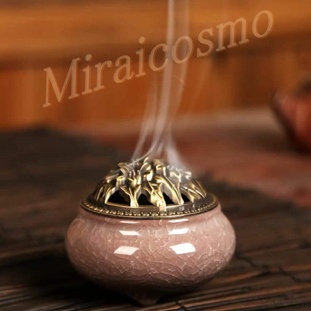 【色: ピンク】miraicosmo 香炉 お香立て セット 心を落ち着かせてく 3