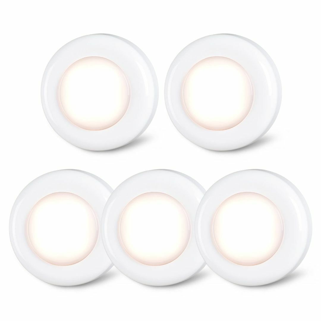 【色: ホワイトボディ、ウォームホワイト】ledタッチライト 電池式 小型LED