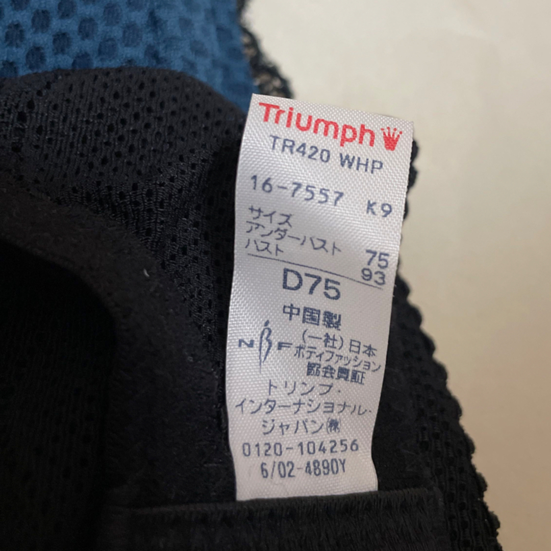 Triumph(トリンプ)のD75 トリンプ　黒&紺　涼しげ レディースの下着/アンダーウェア(ブラ)の商品写真