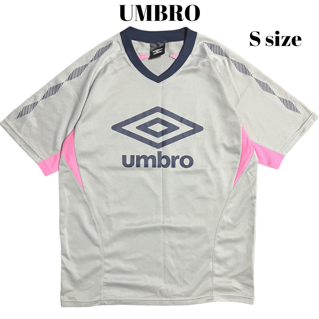 UMBRO アンブロ リンガー ネック Tシャツ S ホワイト 半袖 デカロゴ