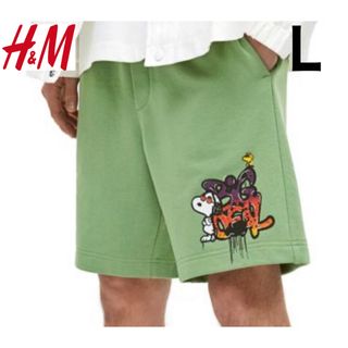 エイチアンドエム(H&M)の新品 H&M × スヌーピー コラボ ハーフパンツ スタバ ディズニー L(ショートパンツ)