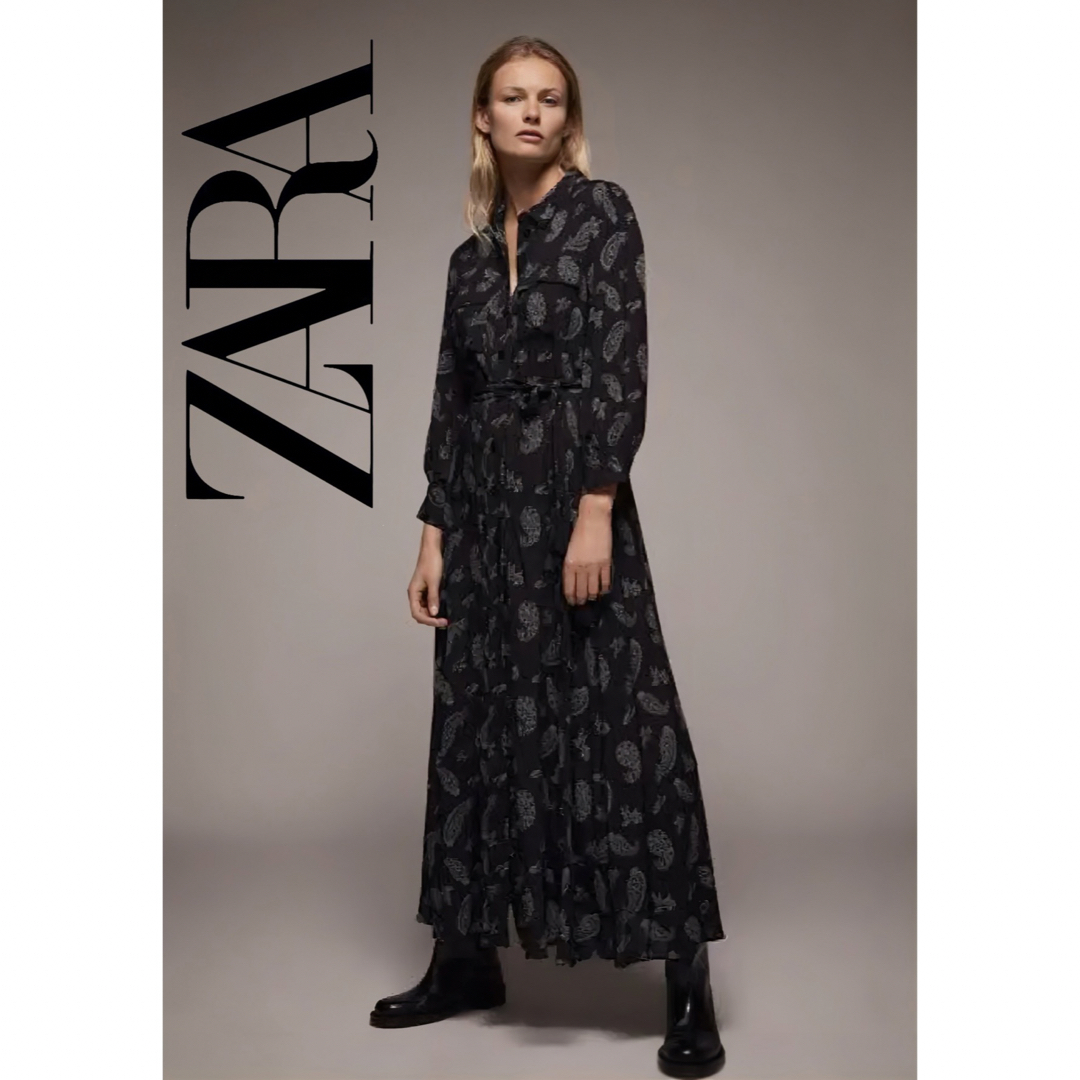 ZARA◇ザラ◇新品未使用 ペイズリー柄 ロングシャツ マキシワンピース M | フリマアプリ ラクマ