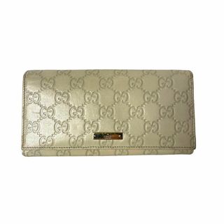 グッチ(Gucci)のグッチ　GG柄　アイボリー　シマレザー　長財布(財布)