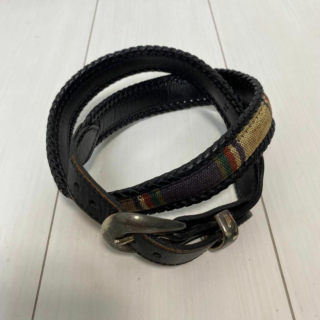 90s ヴィンテージ 本革 レザーベルトサイズ34 genuineleather | フリマアプリ ラクマ