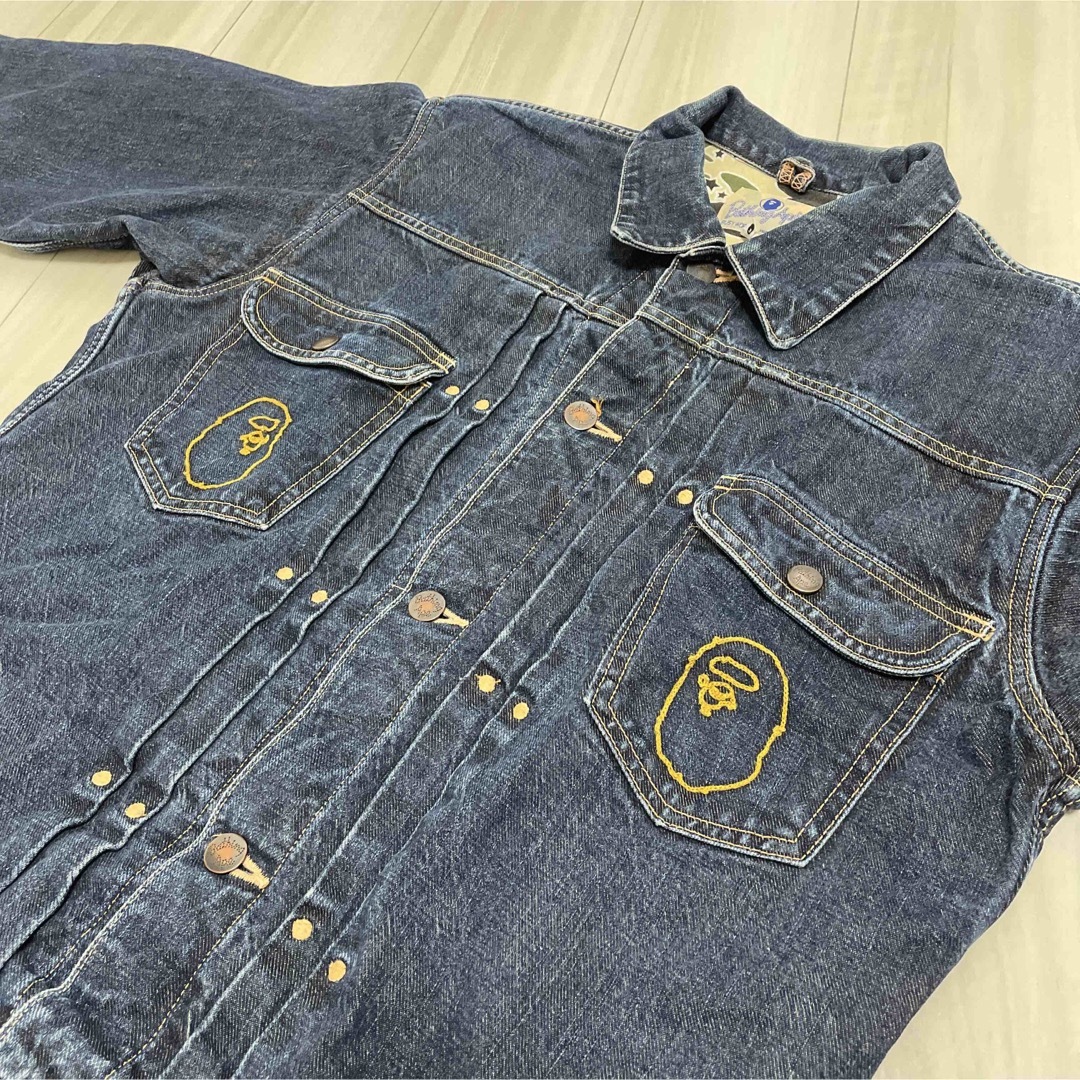 ファッション小物・ストライプストール・ストール・縞模様 BAPE デニム
