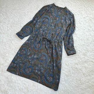 ニジュウサンク(23区)の【美品・コラボ】23区×RATTI ワンピース　ペイズリー柄　大きいサイズ　46(ひざ丈ワンピース)