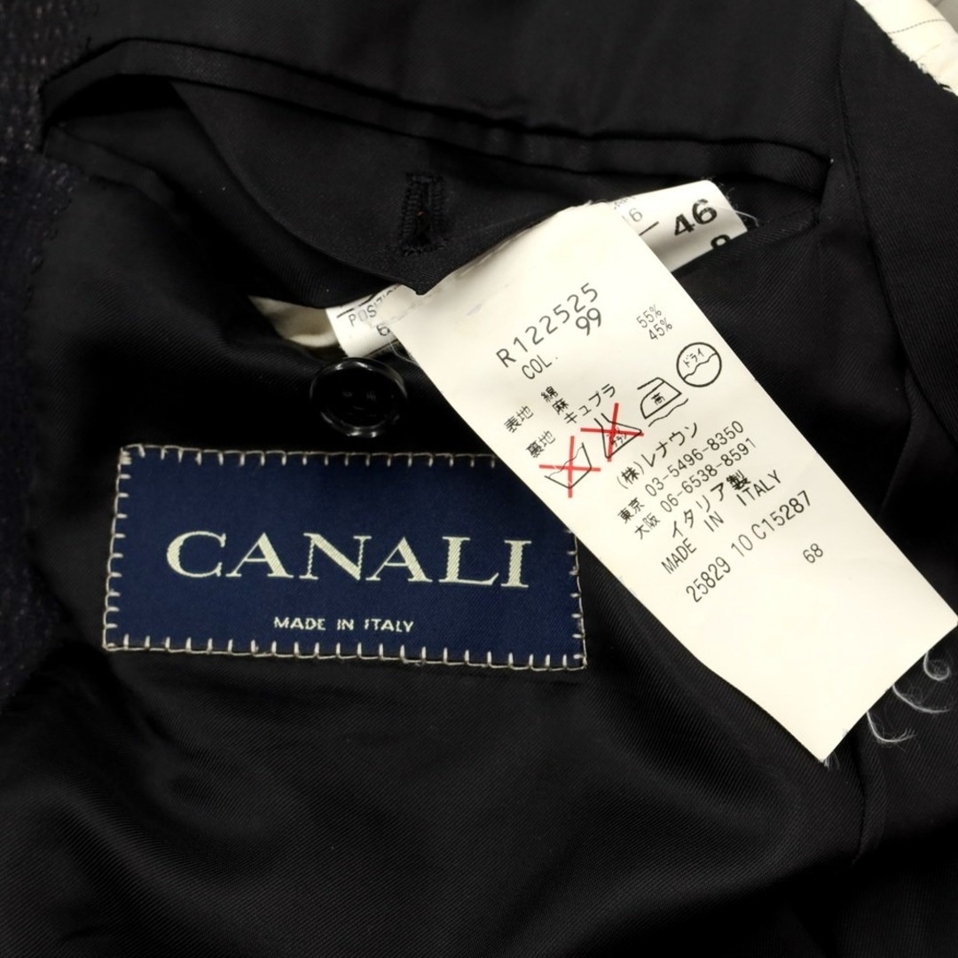 【中古】カナーリ CANALI コットンリネン 2B テーラードジャケット ブラック【サイズ46】【メンズ】 メンズのジャケット/アウター(テーラードジャケット)の商品写真