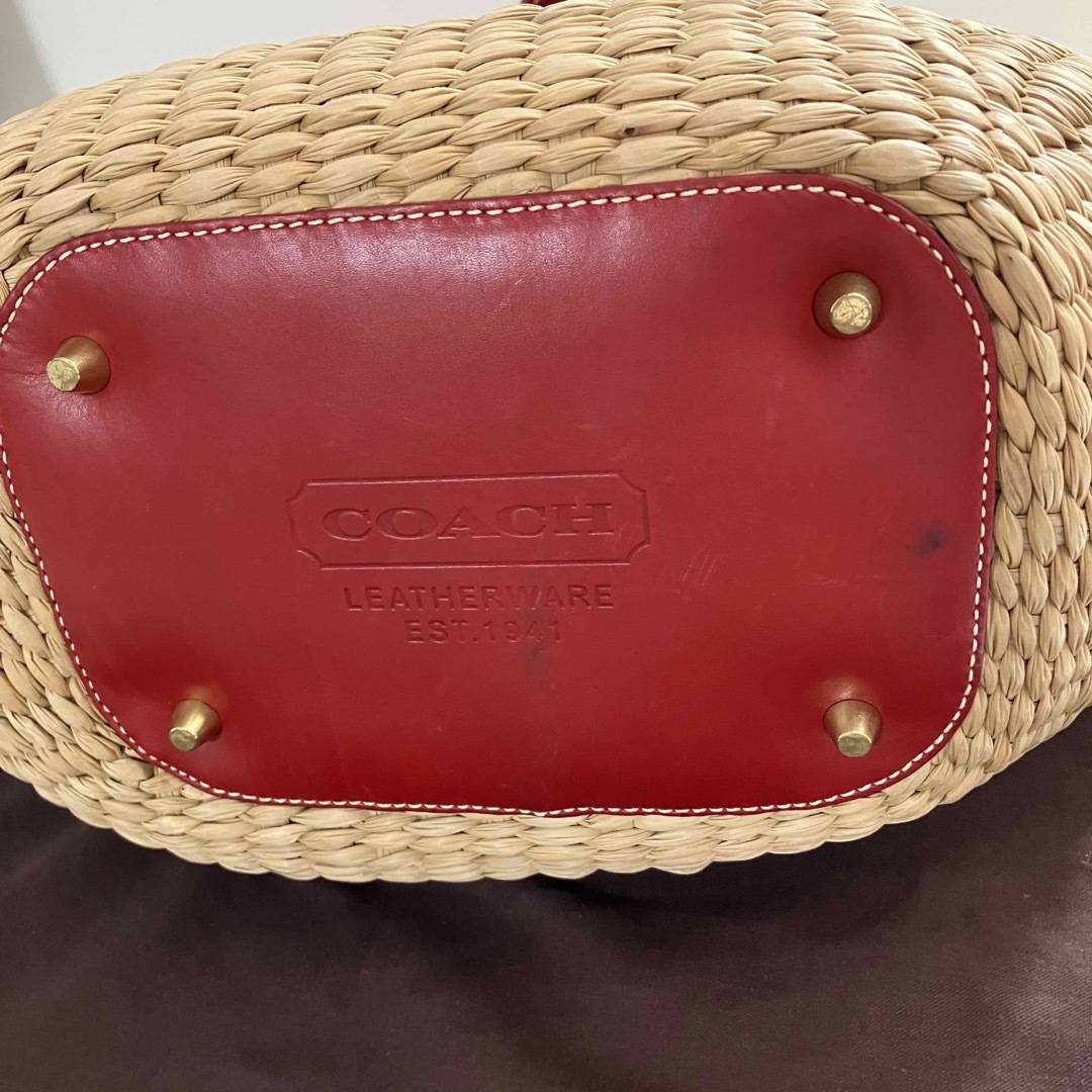 COACH(コーチ)の【希少】特大サイズ　【COACH】　かごバッグ　ターンロック　ピクニックバック レディースのバッグ(かごバッグ/ストローバッグ)の商品写真