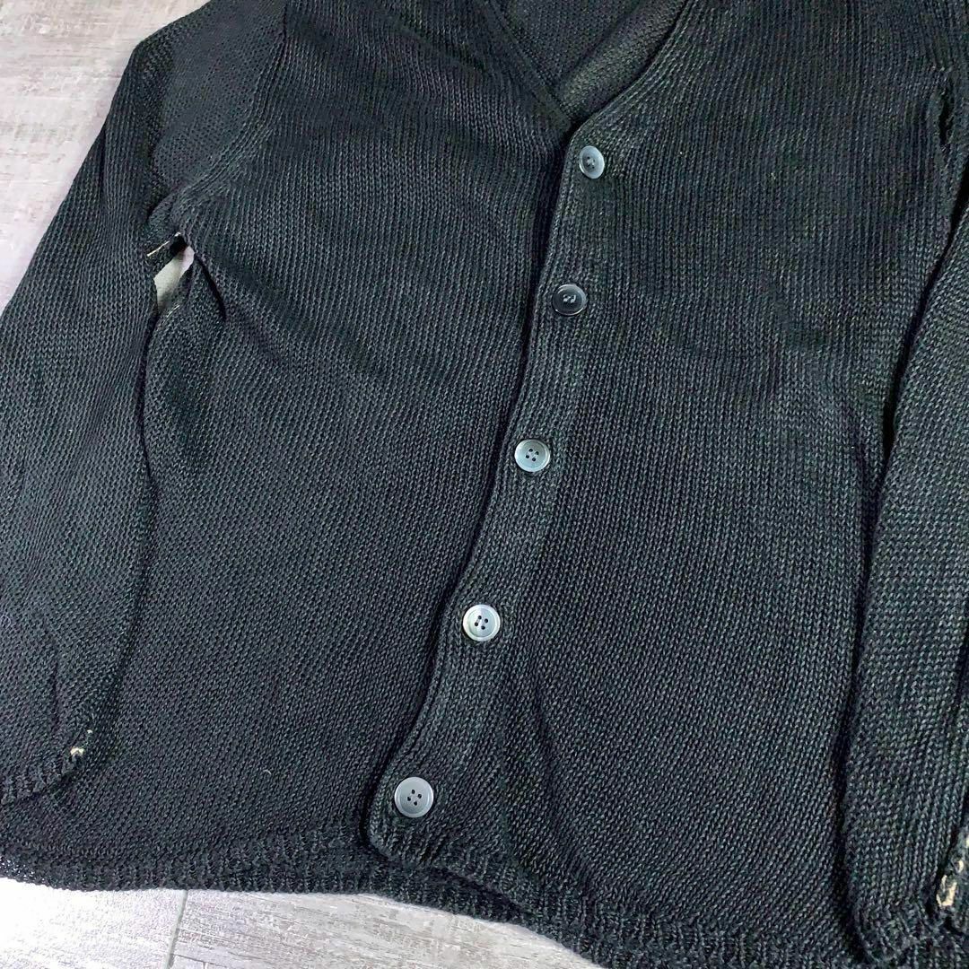 美品 PAUL SMITH ポールスミス リネン 麻100% カーディガン 黒L