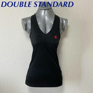 ダブルスタンダードクロージング(DOUBLE STANDARD CLOTHING)のダブルスタンダード 黒 キャミソール タンクトップ 赤ワッペン(タンクトップ)