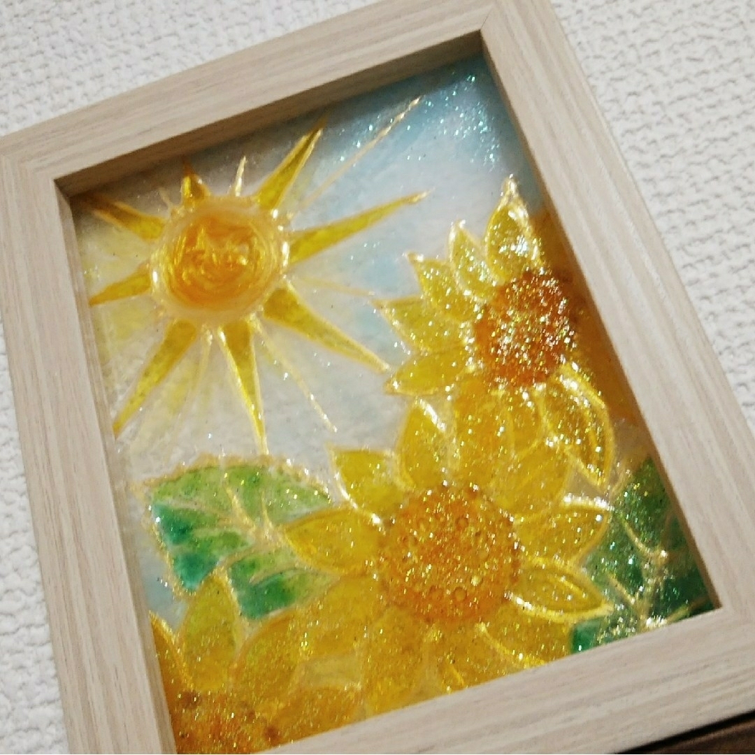 季節の花　絵画＊太陽とひまわり　元気　活力　金運　まっすぐ　希望　沢山の種　金運