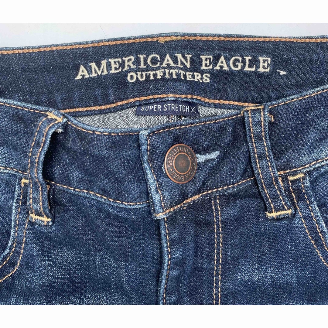 AMERICAN EAGLE OUTEITTERS【4】ジーンズ　ダメージ　紺色