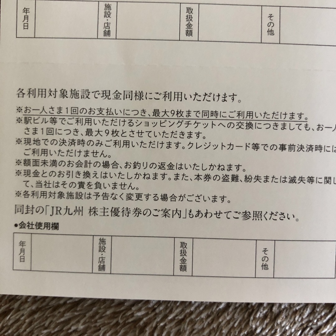 最新　３０枚ほか　九州旅客鉄道株式会社　株主優待 6