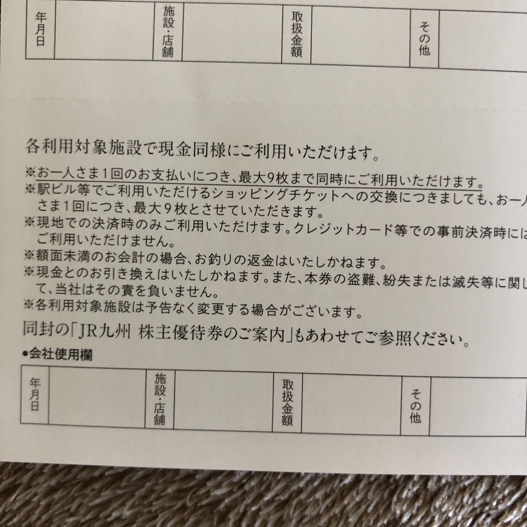 チケット最新　３０枚ほか　九州旅客鉄道株式会社　株主優待