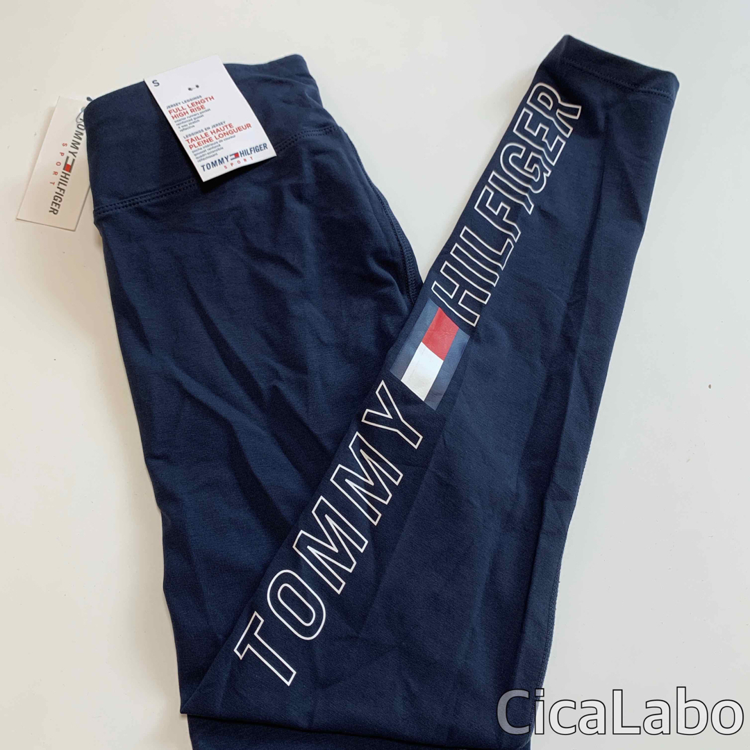 TOMMY HILFIGER(トミーヒルフィガー)の【新品】トミー スポーツ ロゴ レギンス ネイビー S レディースのレッグウェア(レギンス/スパッツ)の商品写真