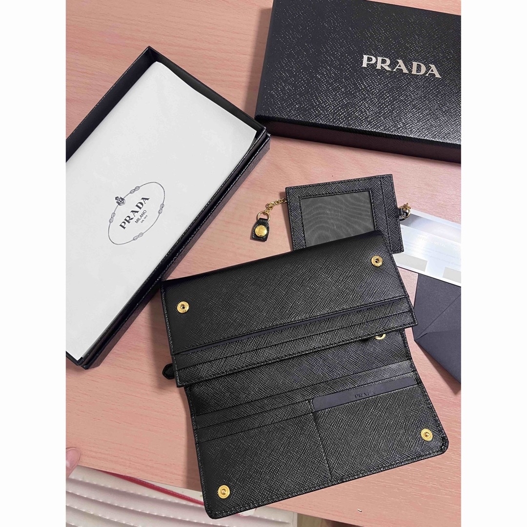 プラダ 長財布 黒 くろ サフィアーノ レディース PRADA 1MH132