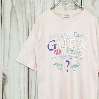 ゲス(GUESS)のUSA製 ゲス GUESS 半袖Tシャツ 80s XL相当 ピンク 古着(Tシャツ/カットソー(半袖/袖なし))