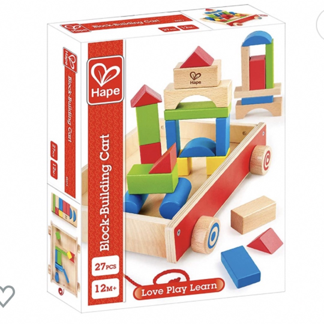 Hape(ハペ)の未使用：はこべるつみ木／Block-Building Cart／Hape キッズ/ベビー/マタニティのおもちゃ(積み木/ブロック)の商品写真